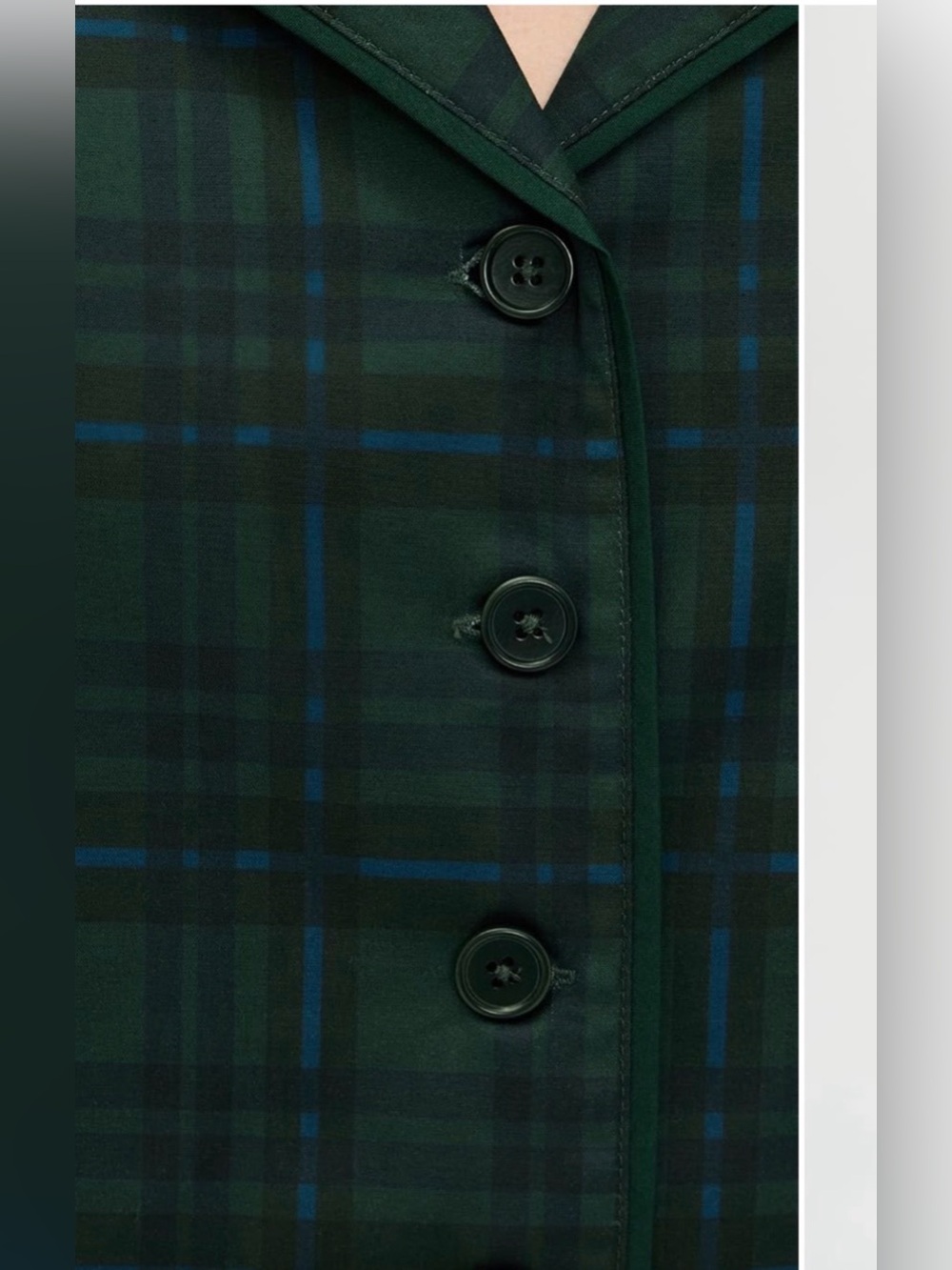 Reformation Plaid Pajama Set in Green and Blue - Picture 2 of 10